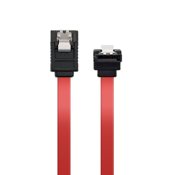 Nanocable Cable de datos SATA acodado con anclajes 0,5m Rojo